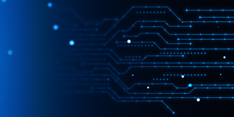Creative digital blue circuit grid texture. Landing page concept. Technology, innovation and ai concept. 3D Rendering.