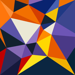 Triangles multicolor background, color crystals. Low polygonal mosaic, creative origami shapes, vector design