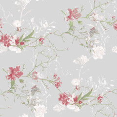 seamless pattern with cherry blossom