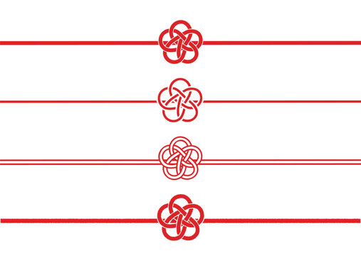Mizuhiki Knot "Plum Blossom" Collection. Traditional Japanese Design For Gift Wrapping.