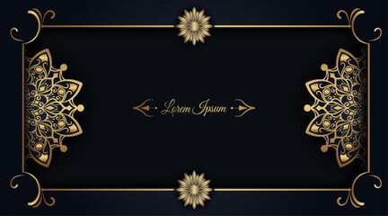 luxury black background, with gold mandala