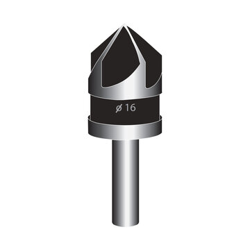 black and silver countersink drill bit clip art preview