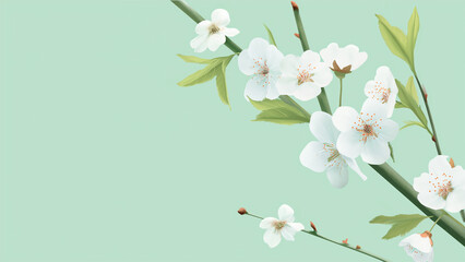 Obraz premium Minimalist Blossom: Lone Blossom Beauty Series