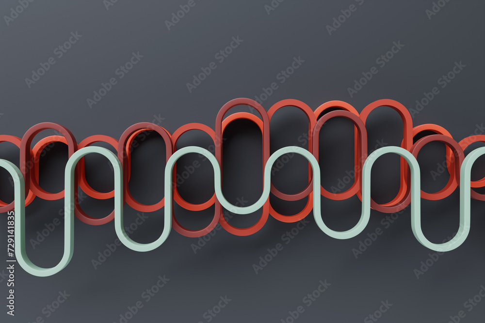 Aufkleber 3d illustration of design colorful abstract wave on a gray background. voice recognition, equalizer,