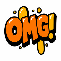 The word OMG in street art graffiti lettering vector image style on a white background. © SUPERARTMAN