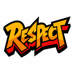 The word RESPECT in street art graffiti lettering vector image style on a white background.