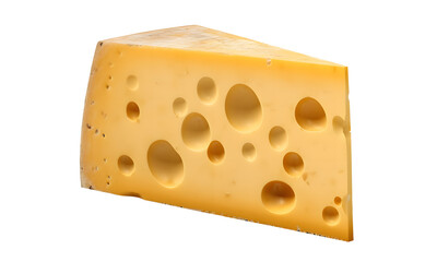 Single cheese isolated on transparent or white background