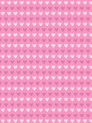Romantic pink vector heart pattern background Valentine's day white