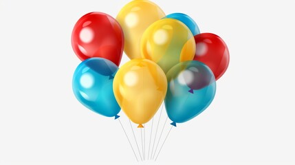 colorful balloons isolated on transparent background cutout 