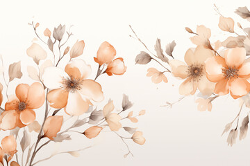 Floral background in the trendy color of peach fuzz