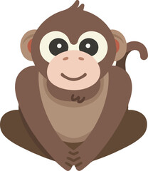 Obraz premium cute cartoon monkey smiling illustration