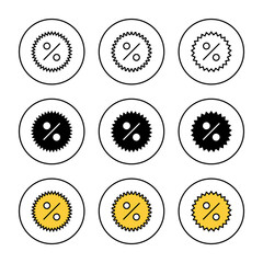 Discount icon set vector. Discount tag sign and symbol