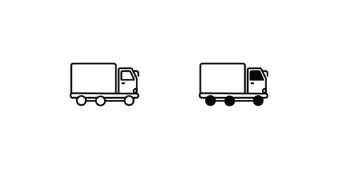 truck icon with white background vector stock illustration