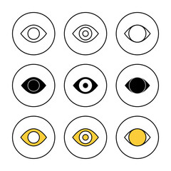 Eye icon set vector. Eye sign and symbol. Look and Vision icon.