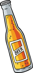 Vector Cartoon Hand Drawn Beer Bottle