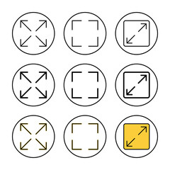 Fullscreen Icon vector. Expand to full screen sign and symbol. Arrows symbol