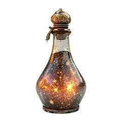Magic potion bottle. Isolated on transparent background.