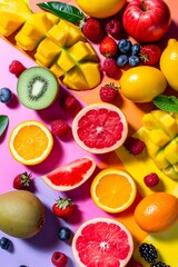 An abundant assortment of colorful citrus fruits, bursting with natural flavors and nutrients, perfect for a wholesome and plant-based diet, all locally sourced and freshly picked, including oranges,