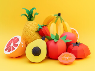 Papercraft of fruit