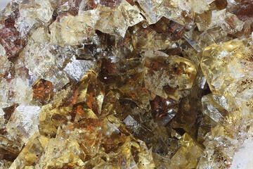 Crystals of yellow fluorite from Illo limestone quarry in Finland