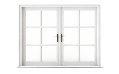 White Door Window Frame on a White or Clear Surface PNG Transparent Background