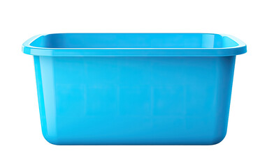 aqua blue plastic bin on a White or Clear Surface PNG Transparent Background