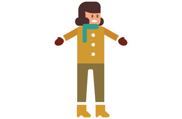 winter girl icons,Winter holiday,Happy characters,Child are engaged in winter activities on the street on a white background., playing snow,Vector illustration,play with snow