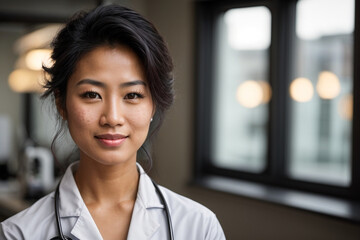 Asian doctor in his clinic