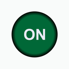 ON Button Icon. Switch, Starter Tool Symbol - Vector. 