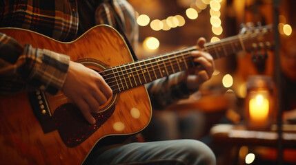 Fototapeta premium musician playing guitar