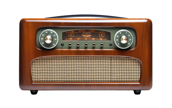 classic radio on a White or Clear Surface PNG Transparent Background