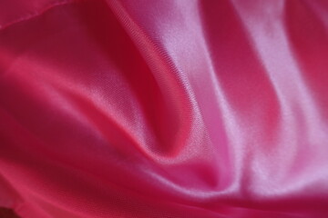 Rippled smooth cold pink satin polyester fabric