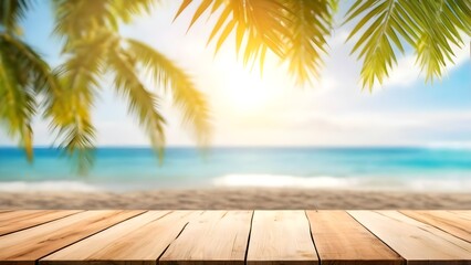 summer vacation banner concept on sea beach background with copy space.