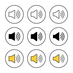 Speaker icon set vector. volume sign and symbol. loudspeaker icon. sound symbol