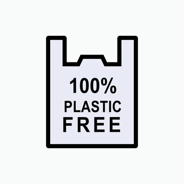 Plastic Free Icon. Ecology Movement, Environment Care Symbol - Vector.