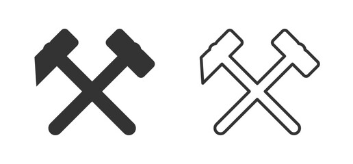 Obraz premium Mining tools icon. Miners day. Extraction of minerals in the mine and surface. Stock illustration.