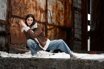 Young woman wearing casual fashion on the street