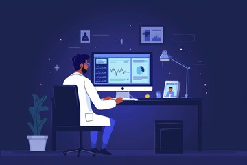 Illustrating Telemedicine with Flat Design Doctor Scene