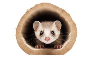 Ferret Tunnel on a White or Clear Surface PNG Transparent Background