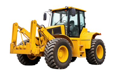 Heavy loader machinery on a White or Clear Surface PNG Transparent Background