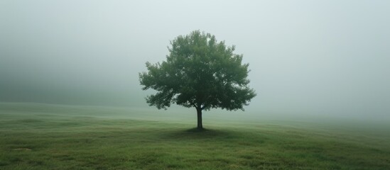 One foggy tree holds loudness at maximum scale.
