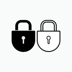 Padlock Icon. Locked Symbol - Vector.   