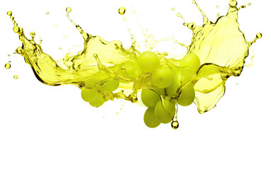 Grapeseed Oil Splash on a White or Clear Surface PNG Transparent Background