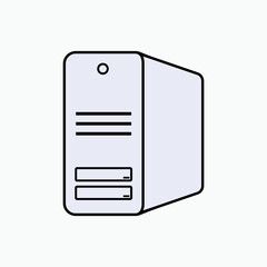 PC Icon. Device, Tower Version Personal Computer.