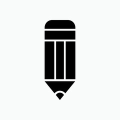 Pencil Icon. Write Symbol. Edit Sign . Stationery Element Illustration. Logo Component - Vector.