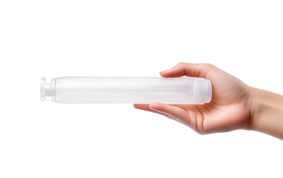 Hand Sanitizer Tube Closeup on a White or Clear Surface PNG Transparent Background