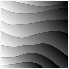 Horizontal banner with 3d abstract background and paper cut shapes.