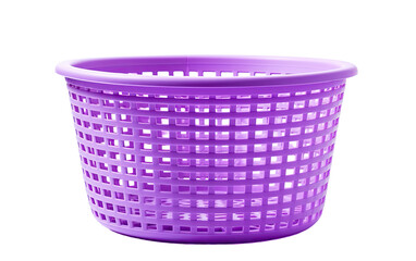 lavender plastic basket on a White or Clear Surface PNG Transparent Background