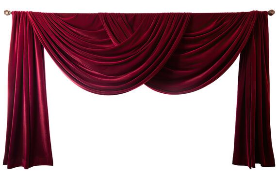 luxurious velvet curtains on a White or Clear Surface PNG Transparent Background