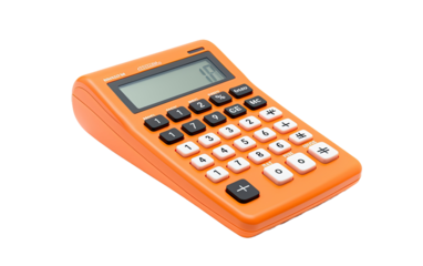 Orange Calculator on a White or Clear Surface PNG Transparent Background